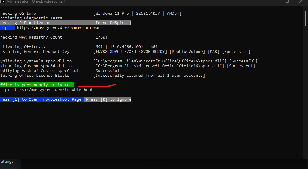 How to activate Windows & MS Office without any Product key? 4 activated office windows 1